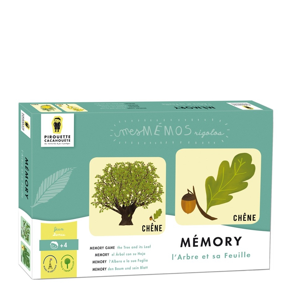 Jeu Memory Enfant, L'arbre et sa feuille, Pirouette Cacahouète