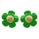 Boucles d'oreille Colette cuir vert pomme par Demisel