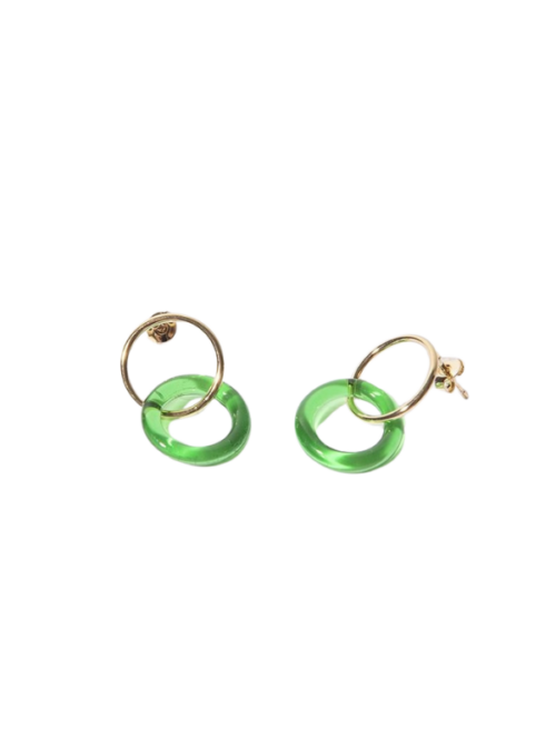 boucles d'oreille anneau vert