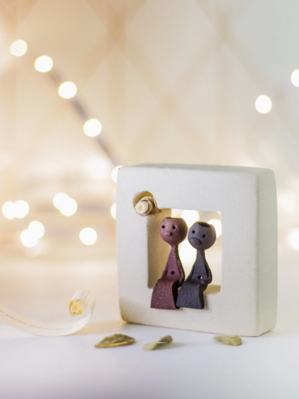 sculpture céramique couple