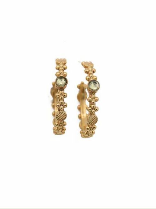 boucles d'oreilles sertie d'une serpentine made in france