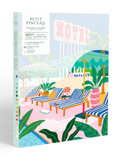 coffret peinture aux numéros piscine transat hôtel