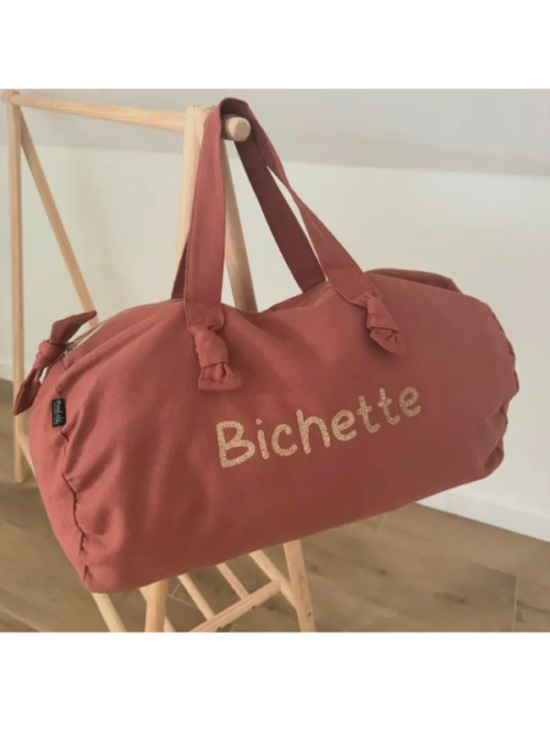 sac Week end en coton couleur vieux rose