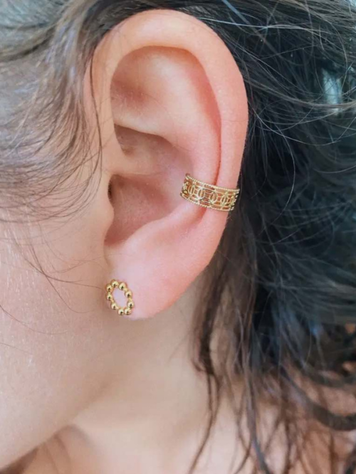 boucle d'oreille doré sans perçage