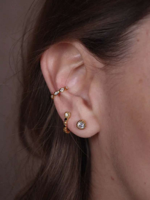 ear cuff doré et zircons pour illuminez votre look