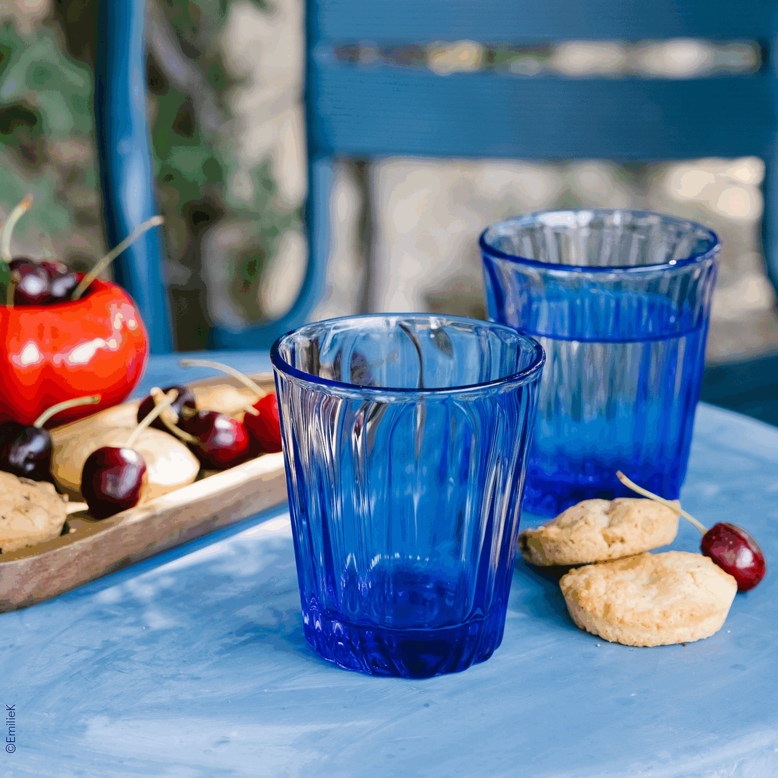 coffret gobelet onde par la rochère 6 verres onde cobalt design contemporain