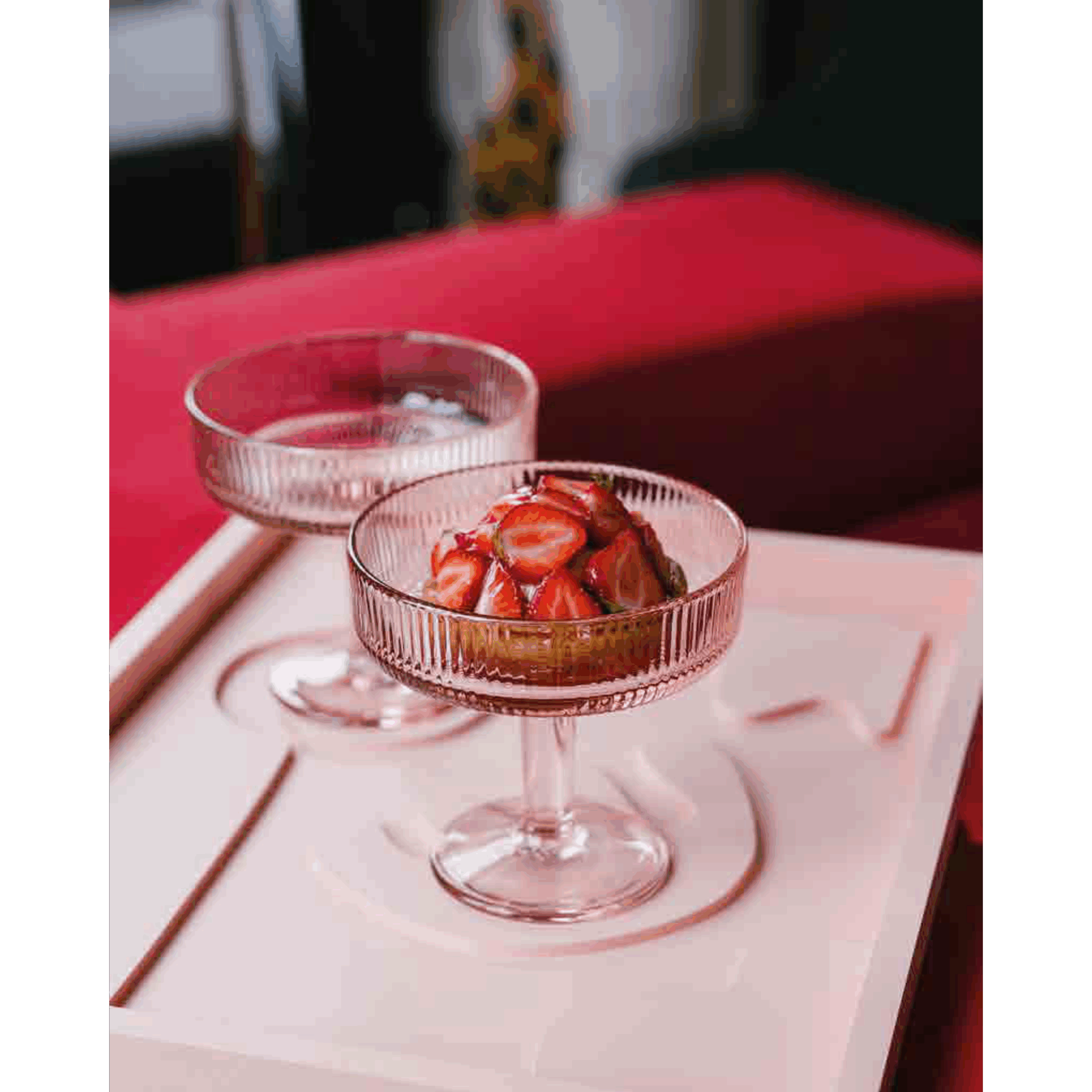 Lot de 6 coupes à dessert Alice rose