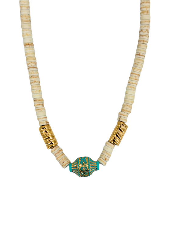 collier ras du cou perle de coquillage