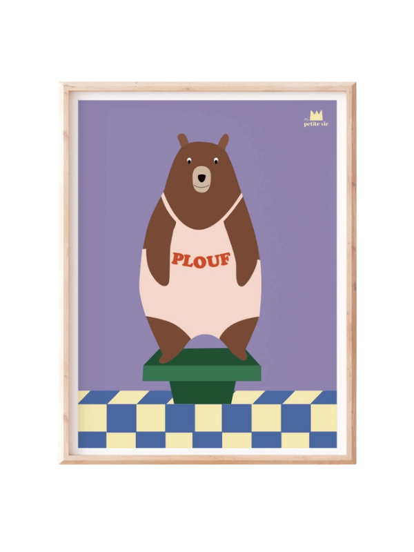 affiche ours enfant rigolote