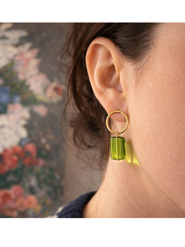 boucel d'oreille mikado vert