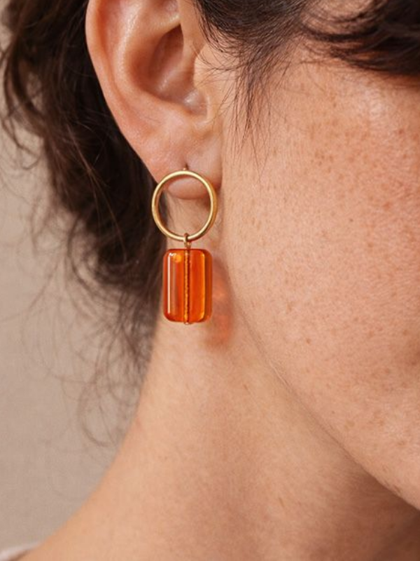 boucle d'oreille diabolo mandarine 1