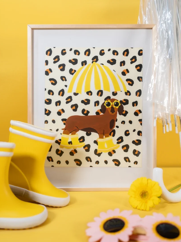 coffret peinture aux numéros raining teckel Ce kit de peinture par numéro